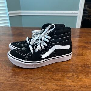 Vans Sk8-Hi Skate shoe black white high top sneaker size men’s 7.5 women’s 9